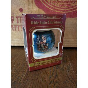 Vtg MJ Hummel 1983 Ride Into Christmas Ball Ornament First Annual Goebel Box